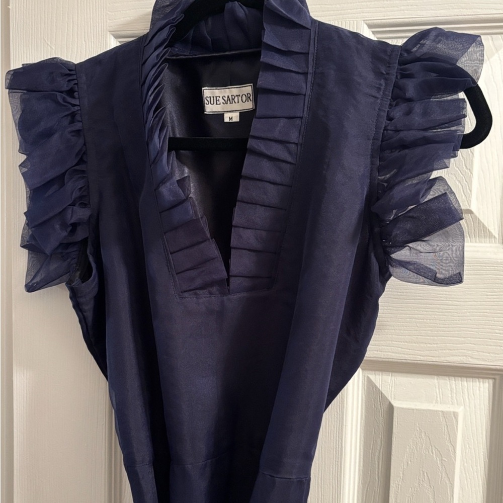 🌟SUE SARTOR🌟 Navy Formal Firenze Dress - Picture 4 of 10
